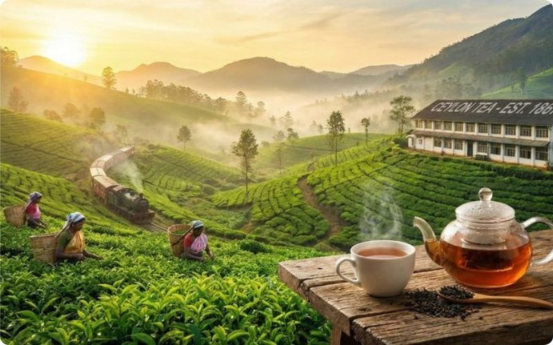 Cao nguyên đồi chè ở Sri Lanka